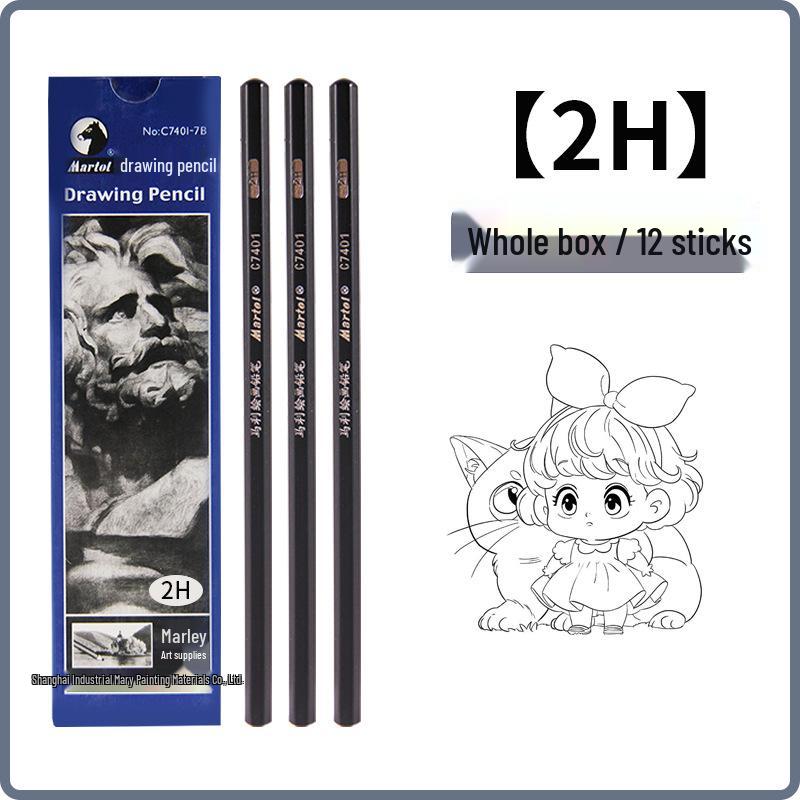 Mali Art Student HB and Charcoal Sketching Pencils Set: Hard, Medium, Soft (4B) for Drawing and Sketching Authentic