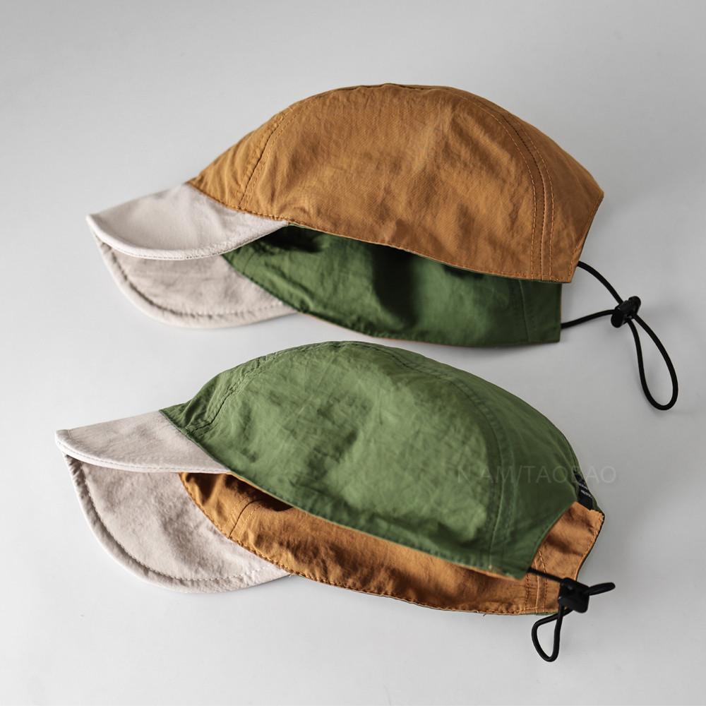 1Pc Fashion Color Block Reversible Baseball Cap Men Women Summer Thin Quick Dry Sun Hat Breathable Casual Sun Camping Runing Cap