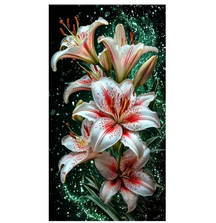 5D Diy Diamond Painting Beautiful Lily and Peony Flowers Pictures Full Square Diamond Mosaic Cross Stitch Kit Wall Decoration