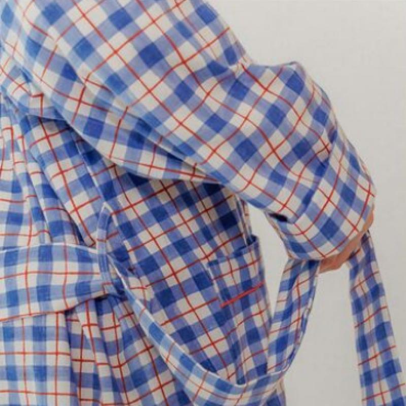 Sunday Lounge Women S Blue Water Check Robe Swjjagn0029