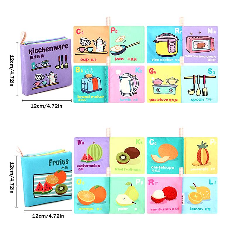 Baby Cloth Books Children'S Cognitive Cloth Books Marine Life Food Fruit Knowledge Christmas Halloween Gift