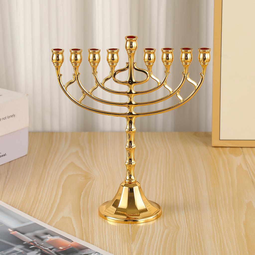 European Alloy Candle Holder Craftwork Romantic Candlelight Dinner Nine-Headed Candle Stand for Banquet Hotel Decor