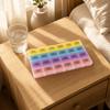 Portable Weekly Pill Organizer with Four Daily Compartments Transparent Cover Compact Design for Medication Storage and Travel Use 21 5x12x2 5cm