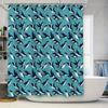 Rideau de douche manchot unique Oiseaux de l'océan bleu Ensemble de décoration de salle de bain Tissu imperméable Lavable Textile d'intérieur moderne