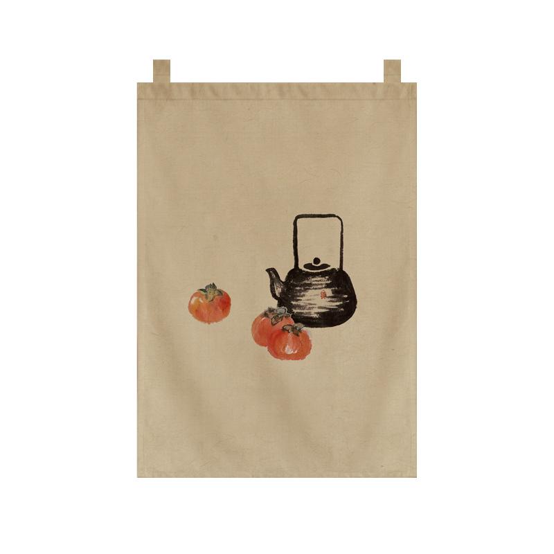 Japanese Style Tea Room Door Curtain Restaurant Signboard Chinese Tea House Partition Restaurant Hotel Pub Banner Short Curtain