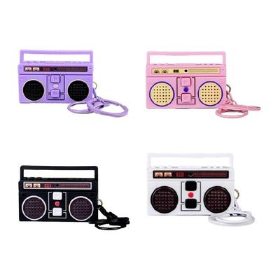 Miniatura Chaveiro de Rádio Chaveiro de Rádio Clássico Plástico Pequeno Rádio Decoração Minitura Chaveiro Gravador Chaveiro de Rádio