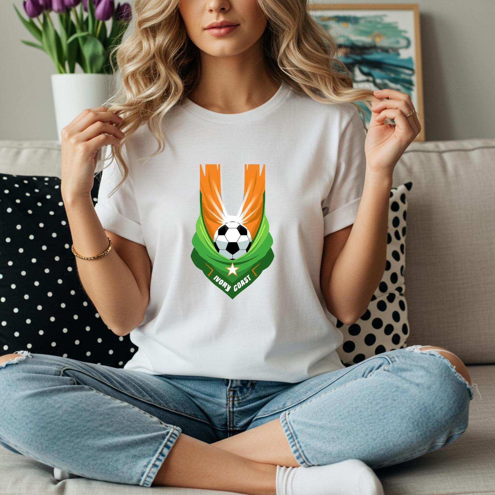 Ivory Coast Flag Soccer T-Shirt | Ivory Coast Football Fan Shirt | Elephant Power Soccer Tee | Ivory Coast Supporter Gift M