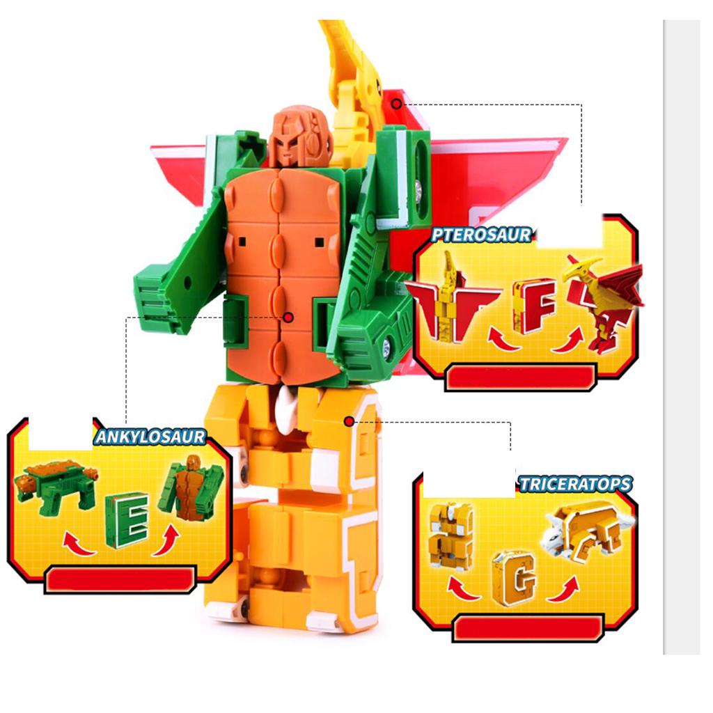 4pcs English Letters Transforming Robot Toy Kids Party Bag Fillers A B C D