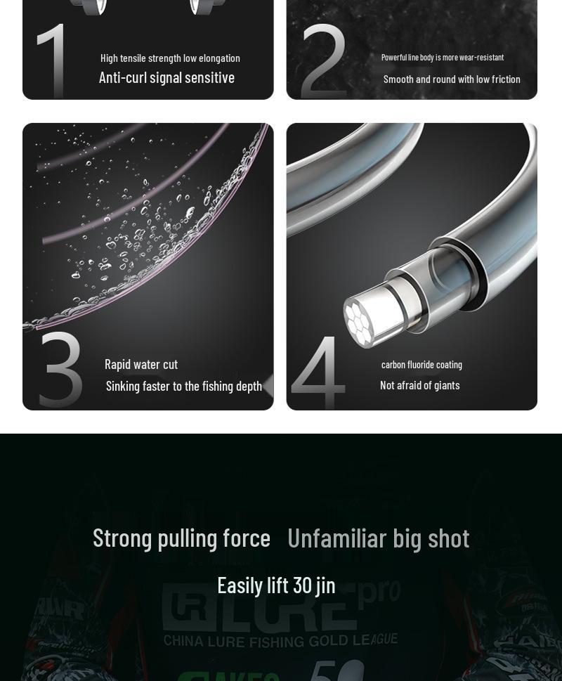 Série Higashino-hara Japonaise Authentique: Ligne de Pêche Haut de Gamme Carbone Fluorocarbone - Super Souple, Haute Résistance à la Traction