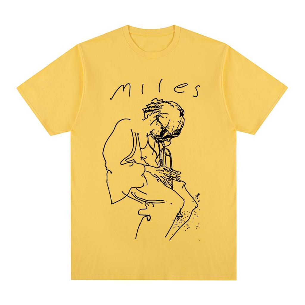 Miles Davis Vintage T-shirt Retro Music Jazz Concert Singer Art Cotton Men T shirt New Tee Tshirt Womens Tops