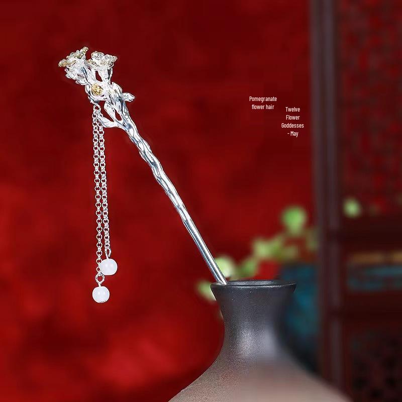 Twelve Flower Goddess Hanfu Hairpin - Chinese Style Updo Valentine's Gift for Her