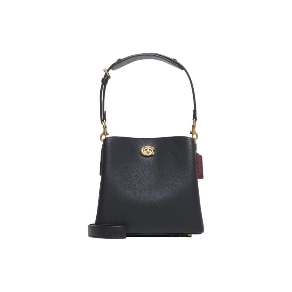 Coach Willow 23 Bucket Bag With Detachable Shoulder Strap Women handbags Black Brass C3916-B4BK