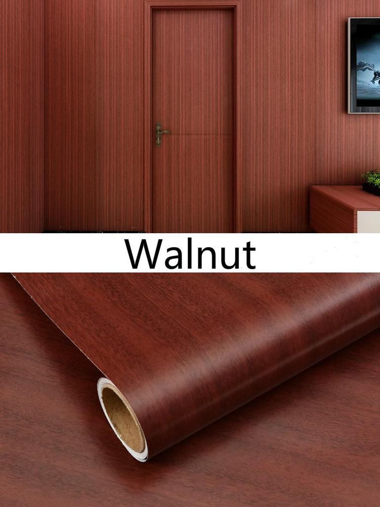 Vinyl Waterproof Wood Grain Wallpapers Self-adhesive Stickers For Kitchen Ambry Furniture Wardrobe Table Wall Papers Home Decor