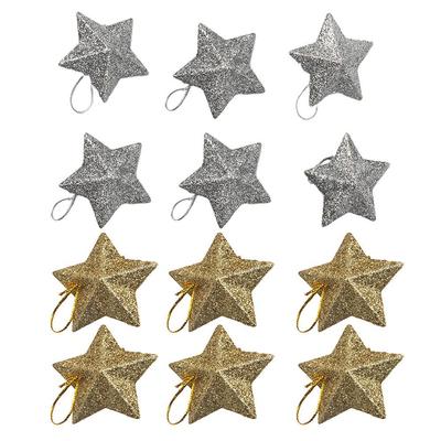 Small Hanging Pendant Golden Star Xmas Star Pentagram for Christmas Decor