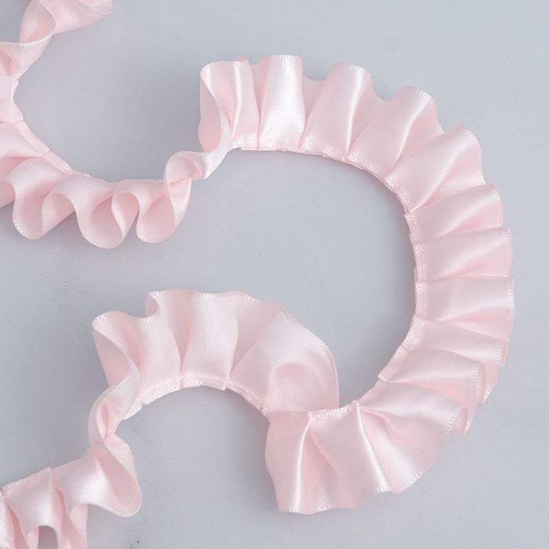 Crafting Materials Elegant Multifunction 2.5cm Single Polyester Ruffled Lace Clothing Skirt Doll DIY Craft Hat Jewelry Accessories Home Decoration