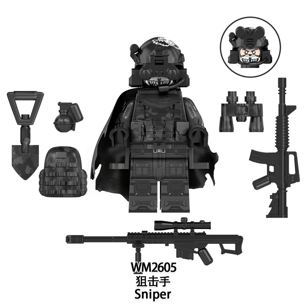 WM6147 WM6168 WM6169 Vojenská série SWAT Speciální jednotky Stavebnice Komando Voják Městská policie Čepice Mini Akční figurka Hračky