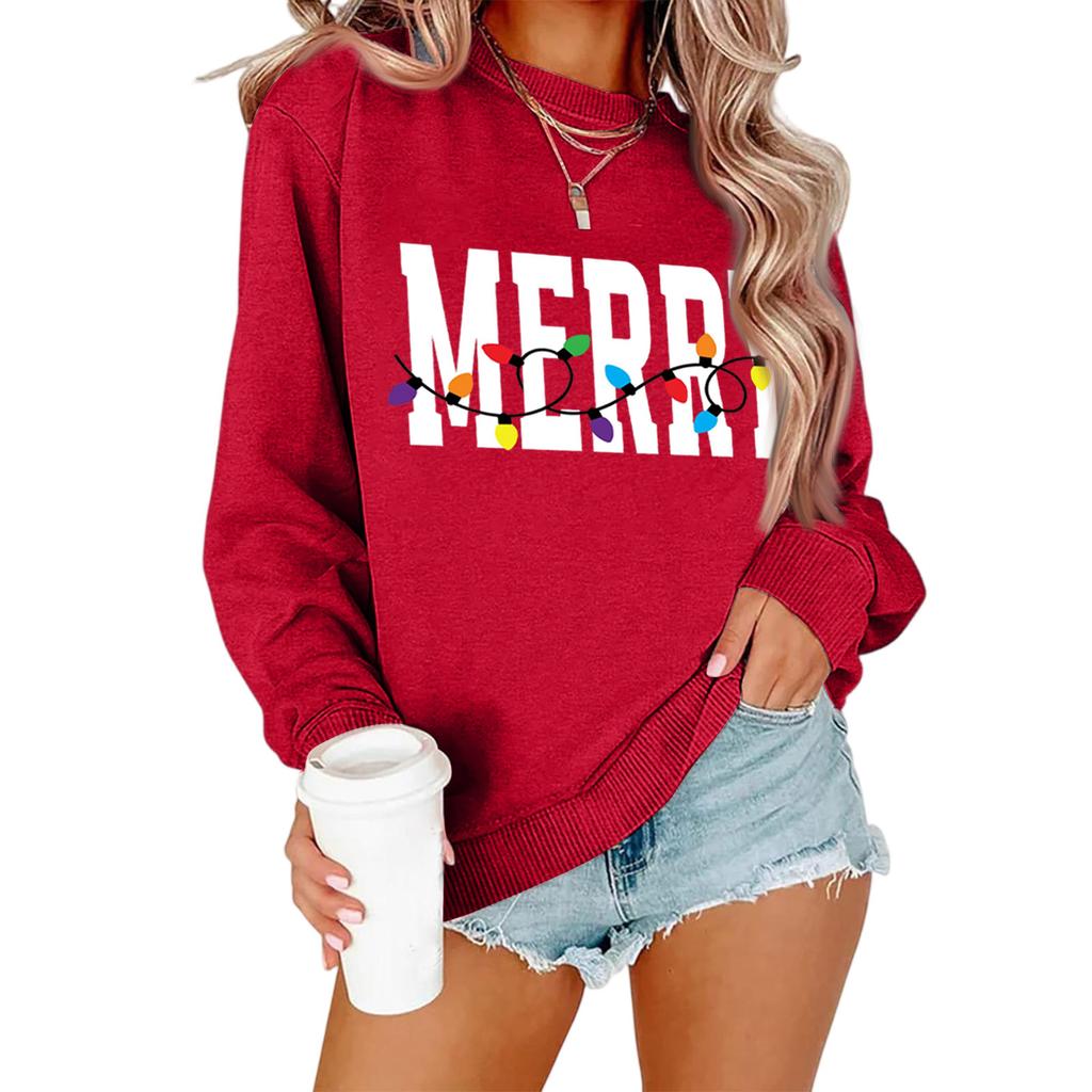 Women's Loose Comfortable Casual Fashionable Character Printing Round Neck Long Sleeved Sweatshirt