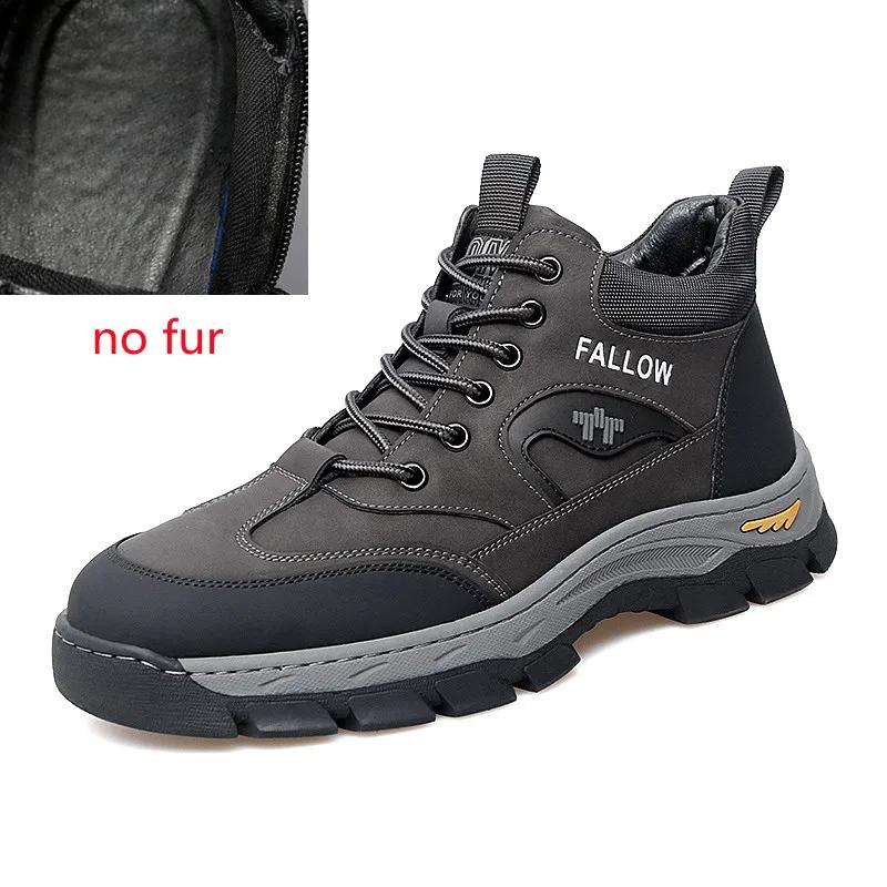 Fashion Men ankle Boots lace up Winter Shoes Mans Footwear Warm Fur Snow Boots Ankle Botas Hombre Winter Boots Men Plush Winter Sneakers