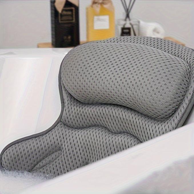 Spa Bath Pillow with 3D Air-Mesh Technology, Bathtub Cushion with 6 Strong Suction Cups for Head, Neck, and Back Support
