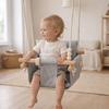 Balançoire bébé en bois - GINGER HOME Scandi - Assise coton douce - Structure bois massif - Charge 30 kg