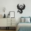 Sun Metal Wall Art Mythical Bird Decor for Living Room Bedroom Dining Bathroom Office Outdoor Black
