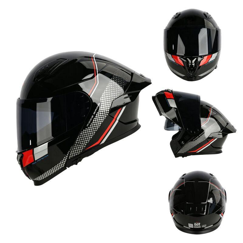 Full Face Motorcycle Helmet With Flip-Up Visor DOT Certified Men Women All Season Electric Scooter Riding
