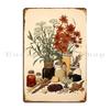 Vintage Botanical Illustration Herbs And Spices Captivating Art Metal Sign Kitchen Garage Poster Painting Print Tin Sign Poster
