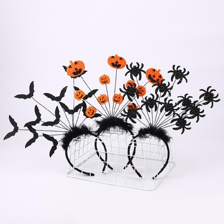 Colorful Spooky Spiders/Bat Shape Hairband Women Student Photography Hairband Spooky Spiders Shape Washing Face Headbands