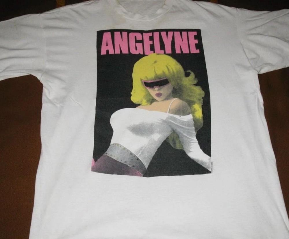 

Retro Angelyne Black Glasses Shirt Short Sleeve White Unisex Size M