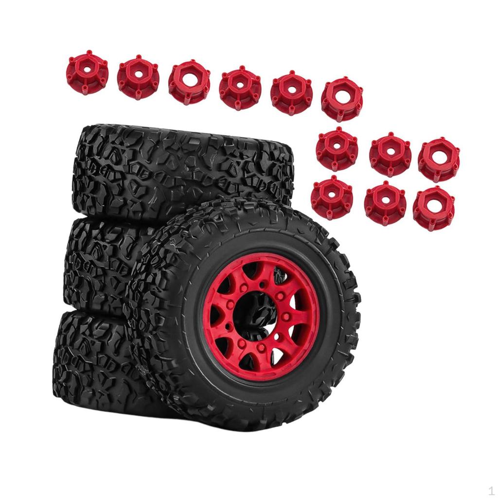 4 Pieces 1/10 RC Truck Wheels and Tires Accessories Spare Parts High Performance Durability Car