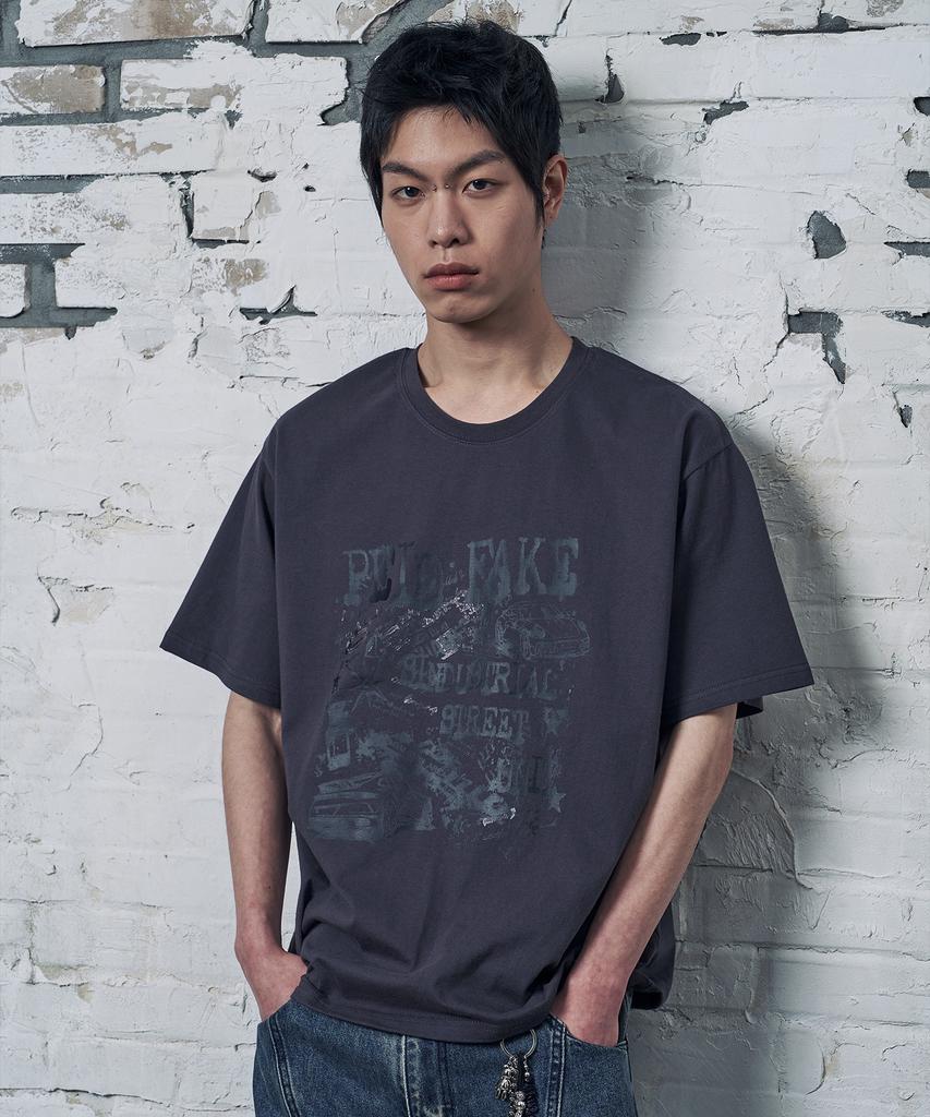 Peideu Pd Industry Short Sleeve T-Shirt Charcoal