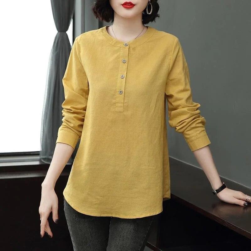 Maglione da Donna a Maniche Lunghe da Ufficio Casual Maglia Base con Scollo a V e Bottoni