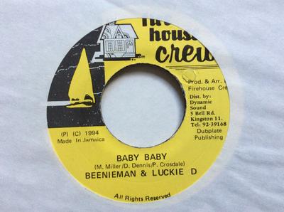 7inch Record BEENIE MAN LUKIE D Baby Baby NONE Firehouse Crew 1994 Jamaica Reggae Ska Dub Used