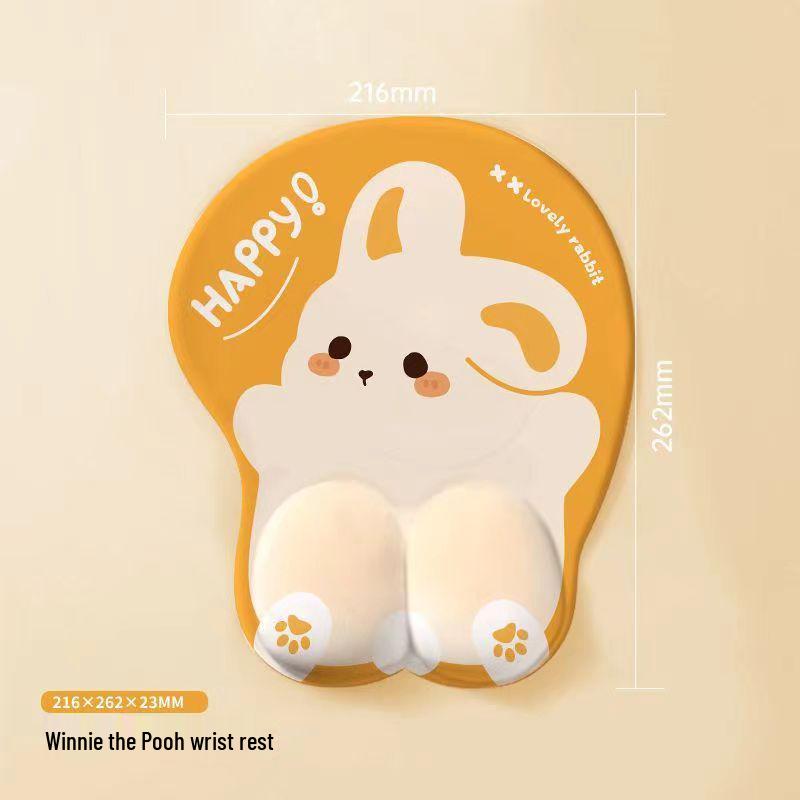 3D Cute Cartoon Silicone Wrist Rest Mouse Pad with Memory Foam