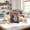 Decorative Napkin Organizer Halloween Wooden Holder, Ghost Pumpkin Tabletop Tissue Dispenser, Unique Gift for Hosts Paper Storage Holiday Dinner Party