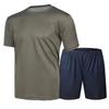 Herren Quick-Dry Kurzarm Fitnessanzug - Atmungsaktives, Schweißableitendes Outdoor-Bekleidungsset