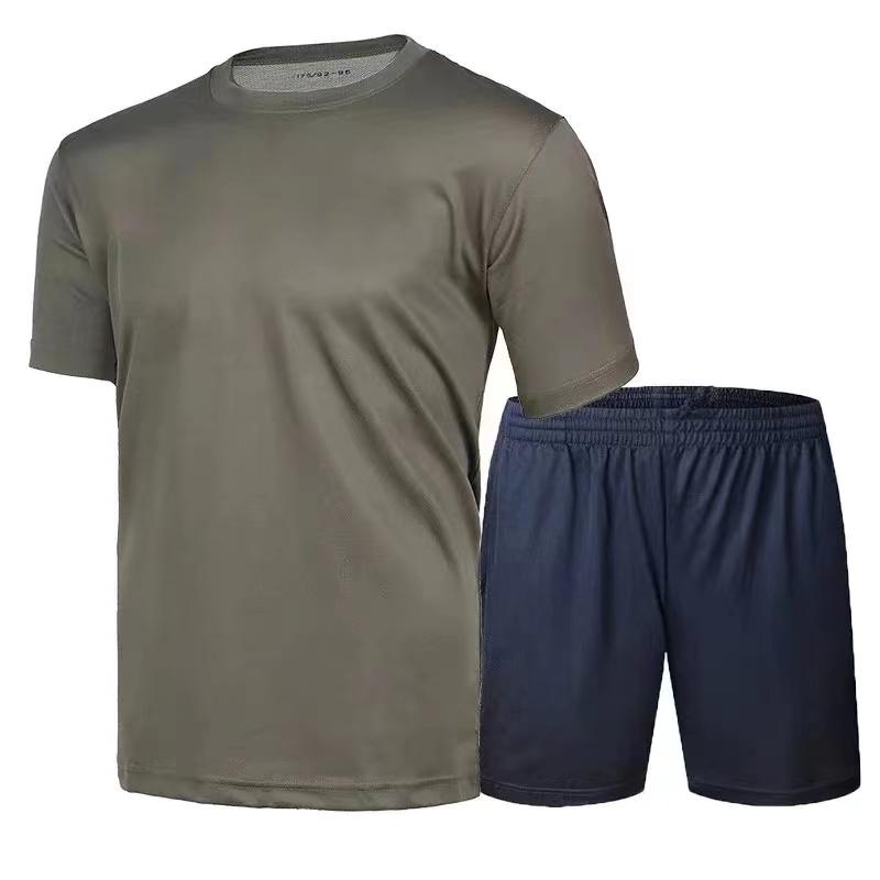 Herren Quick-Dry Kurzarm Fitnessanzug - Atmungsaktives, Schweißableitendes Outdoor-Bekleidungsset