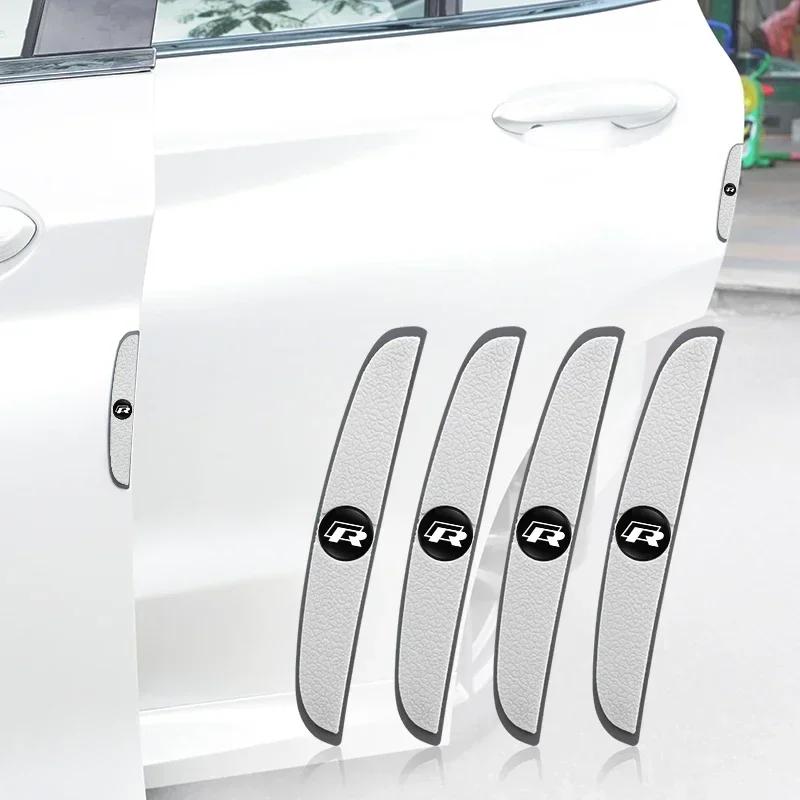 4Pcs Car Door Edge Anti-collision Strip Silicone Protection Bar For VW GTI Polo Golf Passat Tiguan Arteon Touareg CC Taigo Caddy Da7
