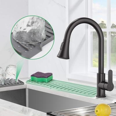 Silicone Sink Splash Guard Foldable Multipurpose Faucet Splash Pad with 5°Incline Slope Anti-spray Water Retaining Pad Kitchen
