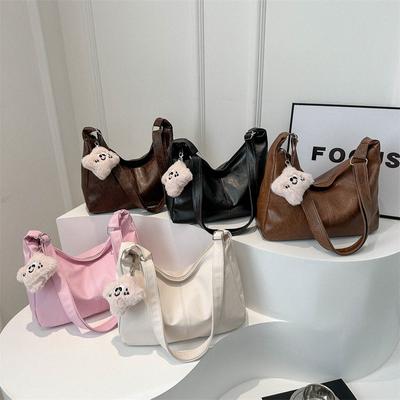 Velkokapacitní módní dámská jarní nová retro crossbody kabelka přes jedno rameno s texturou, dámská jednoduchá ležérní taška na knedlíky