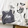 Kids Cotton Sleeveless T-shirt Summer Baby Comfortable Clothes Boys Girls Cartoon Vest Tee Children Breathable Leisure Tops