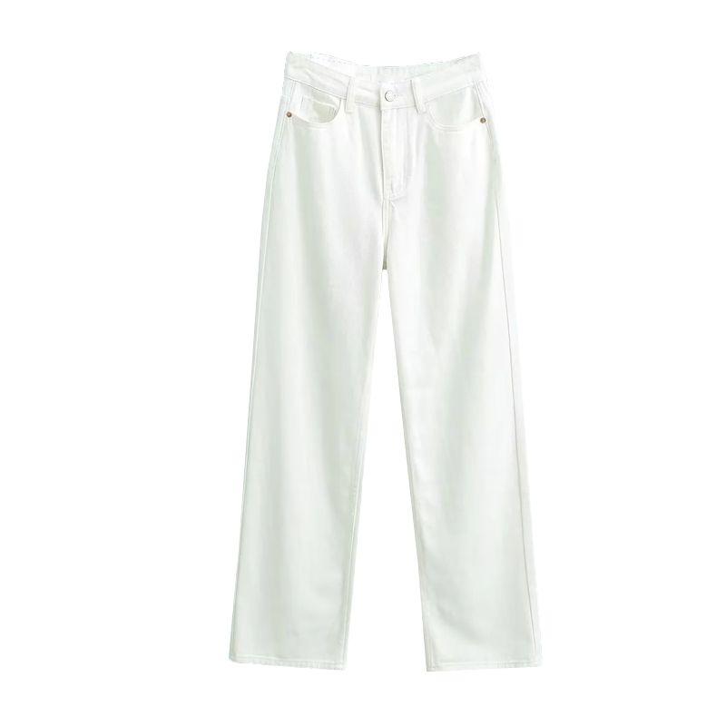 And Winter New Arrival European and American Beauty Bloggers Ins Style Easiest for Match High Waist Wide Leg Pants Loose Straight-leg Mop Denim Female