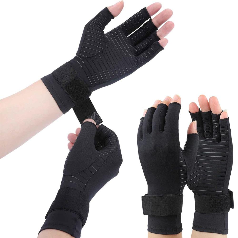 

1Pair Compression Arthritis Gloves with Strap,Carpal Tunnel,Typing S чёрный