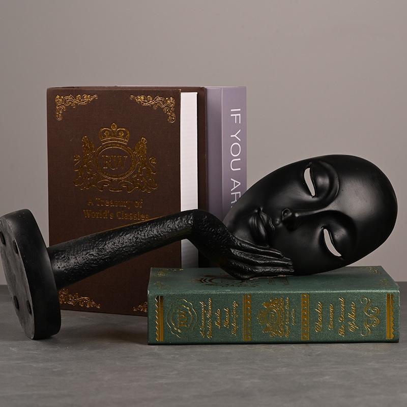 1Pc Modern House Decor Home Decoration Maison Accessories Thinker Mask Miniature Figurines for Living Room Office Corridor