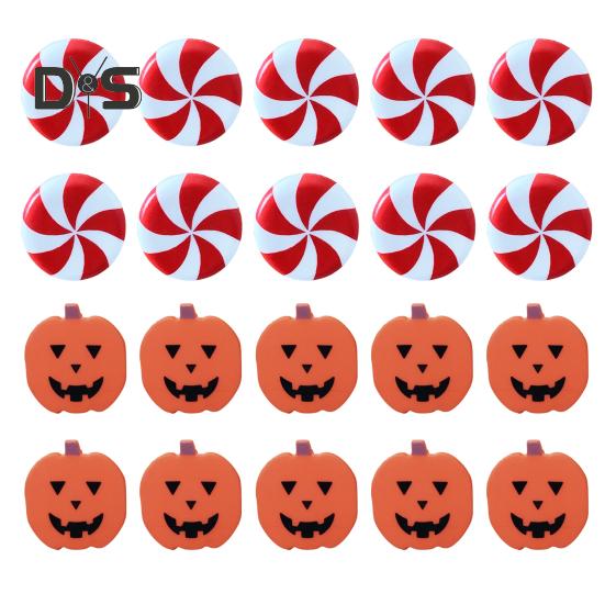20 stk Halloween Gresskar Skapdørknott Jul Peppermyntekake Skuff Skap Kommode Garderobedør Trekkhåndtak Høytidsdekorasjon