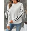 Autumn New Contrast Color Three-dimensional Bow Round Neck Long-sleeved Pullover Sweatshirt