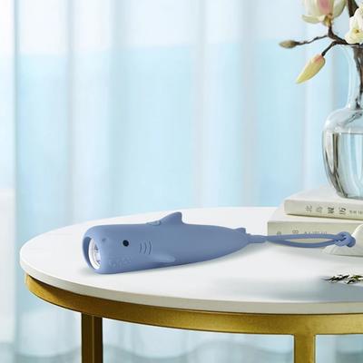 YZYOE New Rechargeable Shark LED Cute Animal Shaped Silica Gel Comfortable Long Press To Adjust Portable Outdoor Lighting Creative Flashlight,