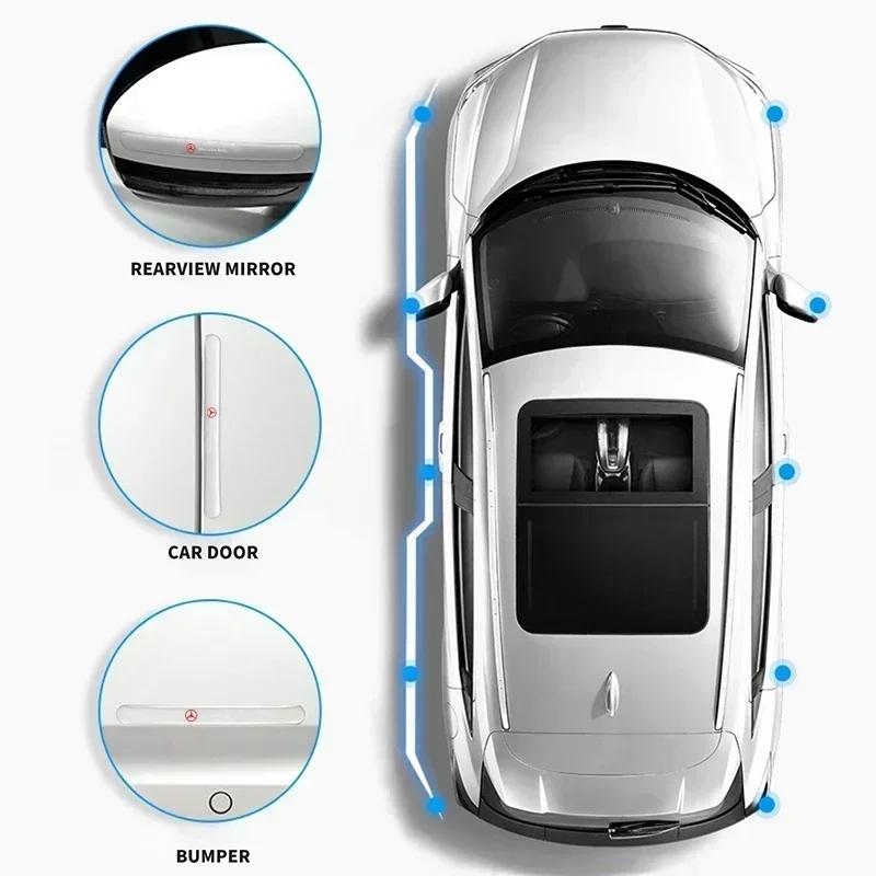 CDR4 4pcs Car Door Handle Protection Exterior Door Bowl Stickers Styling Accessories For Mercedes Benz Amg W203 W204 W205 W206