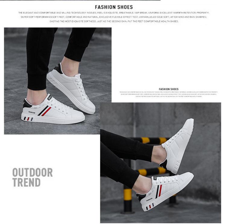 Men's Spring Casual Skate Shoes, Breathable White Low-Tops in Trendy Extra Large Sizes