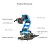 Hiwonder Robot Arm Kit: 6-degree-of-freedom programmable robot arm with 6 servos, handle, and mechanical claw. PC software and app control compatible.